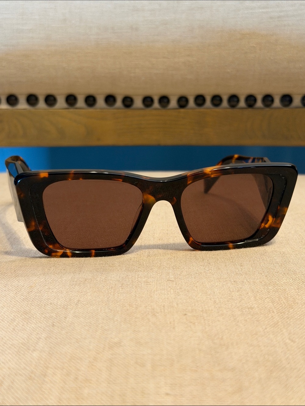 Authentic Prada Tortoiseshell Square Sunglasses, also known as “Prada PR 17WS”